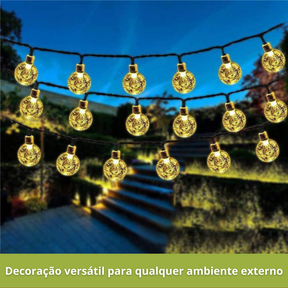 Cordão LED Solar Impermeável Jardim [DECORAÇÃO NATAL ANO NOVO]