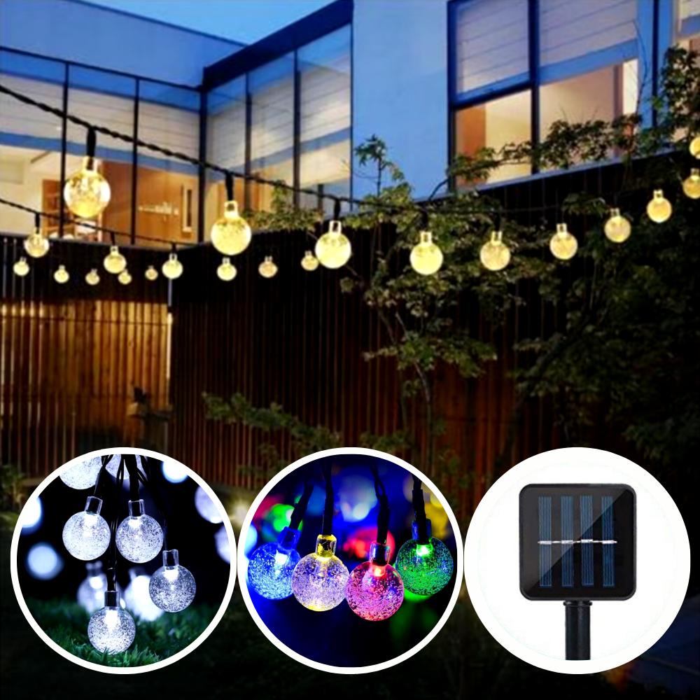 Cordão LED Solar Impermeável Jardim [DECORAÇÃO NATAL ANO NOVO]